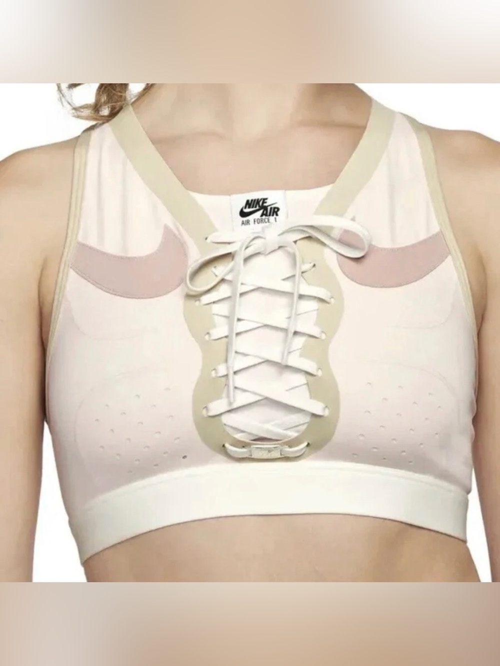 Nike Air Force 1 Women's Sports Bra Dri-Fit Sz S Small Light Soft Pink NWT